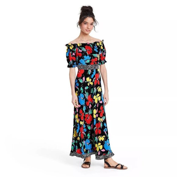 RIXO Dresses & Skirts - Rixo x Target NWT Off Shoulder Puff Sleeve Maxi Dress size 8